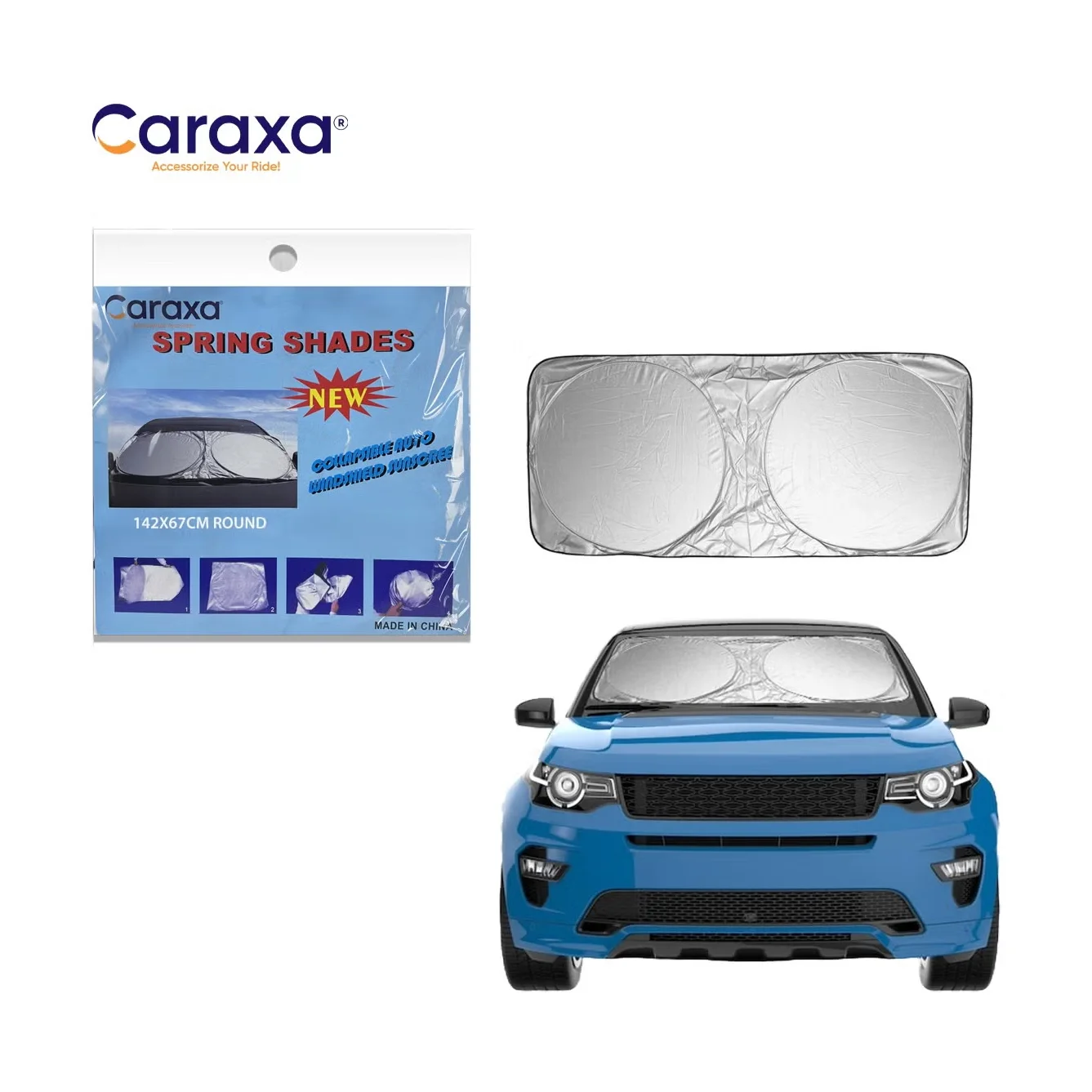 Car Windshield Sun Shade Round Silver Colour